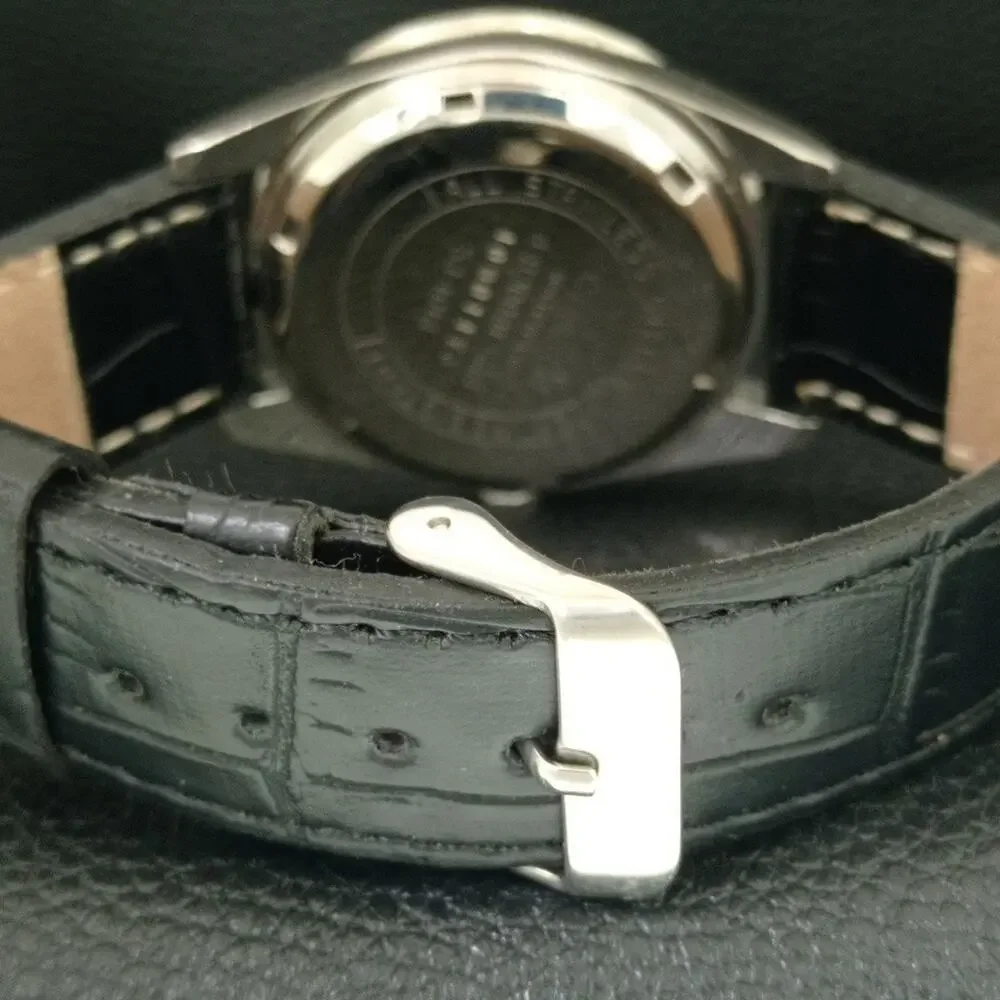 Vintage 1982 Citizen Manual Mens Silver Watch W/daydate & Silver accents